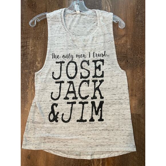 Gray Bella+Canvas "Only Men I trust" graphic tank top SM - Picture 4 of 5